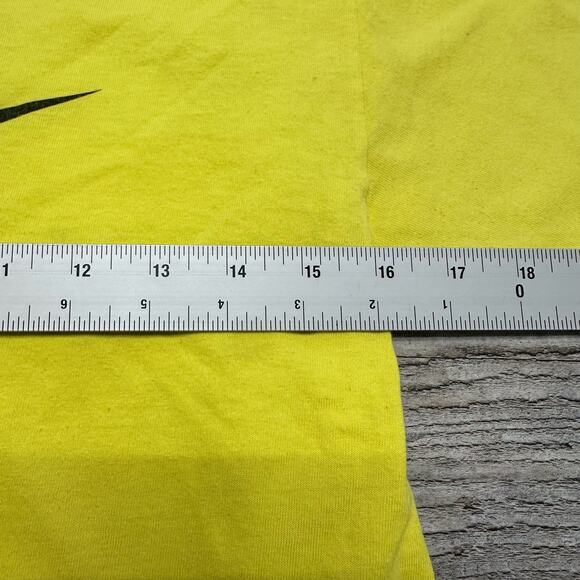 Vintage 90s Nike Air Max Brand Logo Swoosh Bright Yellow Mens S‎ Sporty Tshirt - Picture 6 of 8